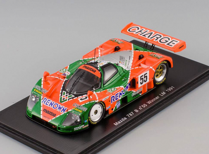 MAZDA 787 B #55 V. Weidler - J. Herbert - B. Gachot Winner LM (1991), orange / green