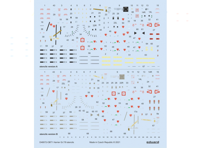 Декаль для Harrier GR.7/9 тех.надписи