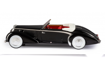 DELAGE D6-70 cabriolet top down (1939) , black