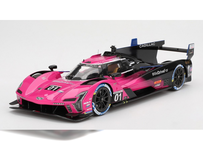 CADILLAC V-series-r Lmc55r 5.5l V8 Team Cadillac Racing №01 Winner Imsa Petit Le Mans (2024) Sebastian Bourdais - Scott Dixon - Rengervan Der Zande, Fucsia Black White