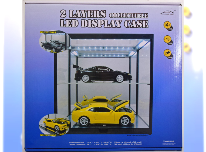 VITRINE für 2 Modelle in 1:18 oder 1:24, white