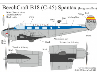 Декаль для BC B18 Spantax с длинными гондолами