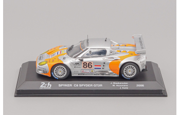 SPYKER C8 Spider Gt2r 3.8l V8 Team Spyker Squadron B.v. №86 24h Le Mans (2006) Jeroen Bleekemolen - Mike Hezemans - Jonny Kane, silver / orange