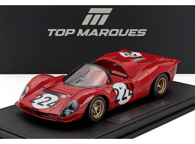 FERRARI 330p4 4.0l V12 Spider Team Spa Ferrari Sefac №224 Targa Florio Nino Vaccarella - Ludovico Scarfiotti (1967), Red