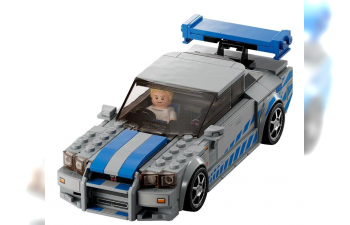 NISSAN Lego Speed Champion - Skyline Gt-r (r34) 1999 - Brian O'conner - Fast & Furious Ii (2003) - 319 Pezzi - 319 Pieces, Silver Blue