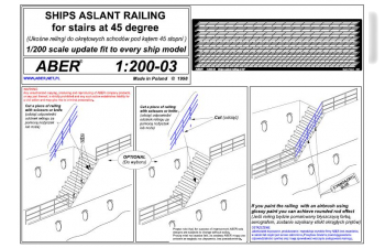 Ship aslant railing for stairs at 45 degree