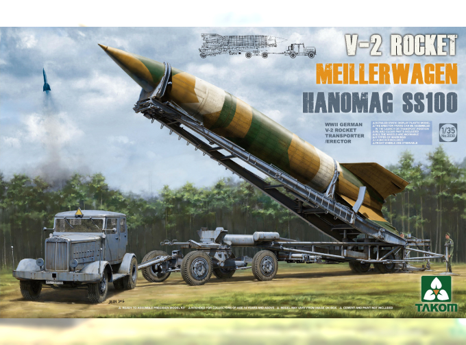 Сборная модель WWII German V-2 Rocket Transporter/Erector Meillerwagen+Hanomag SS100