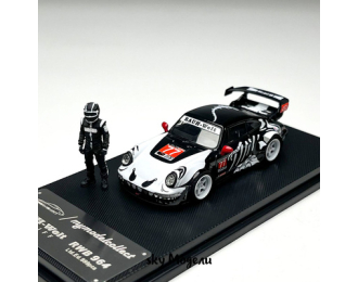 PORSCHE RWB 964 High Wing with figure, black/white/red