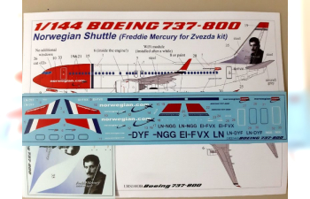 Декаль для Boeing 737-800 Norwegian Shuttle EL-FVX (Freddie Mercury) with stencils