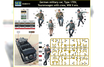 Сборная модель Немецкий военный автомобиль Type 170V, Tourenwagen с экипажем
