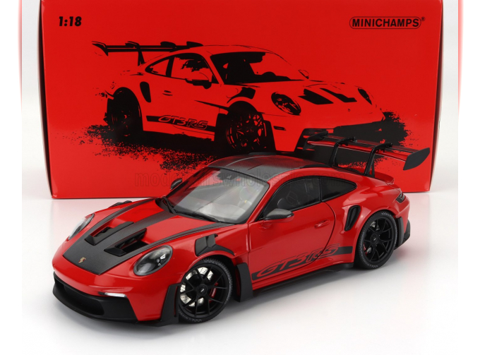 PORSCHE 911 992 Gt3 Rs Coupe Weissach Package (2022) - Black Rims, Red Black