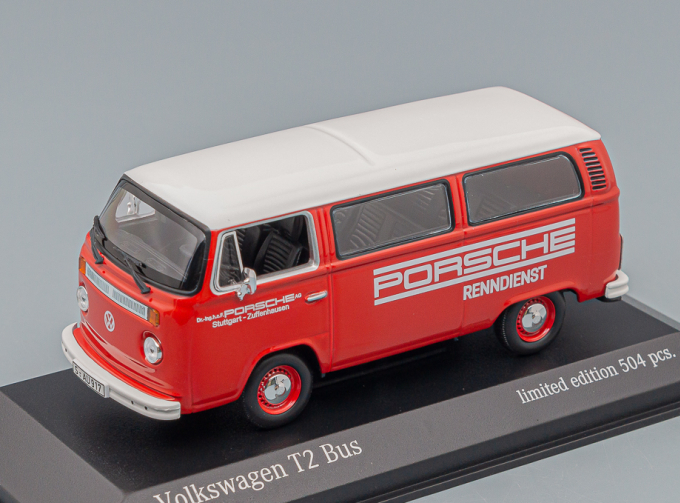 VOLKSWAGEN T2 Bus Porsche Renndienst (1972), red white