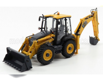 KOMATSU Wb97s Ruspa Escavatore Gommata Tractor - Scraper - Excavator, Yellow