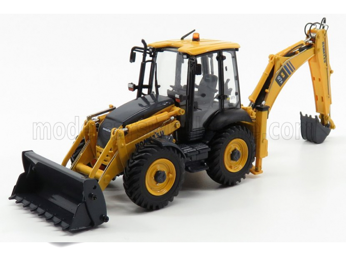 KOMATSU Wb97s Ruspa Escavatore Gommata Tractor - Scraper - Excavator, Yellow