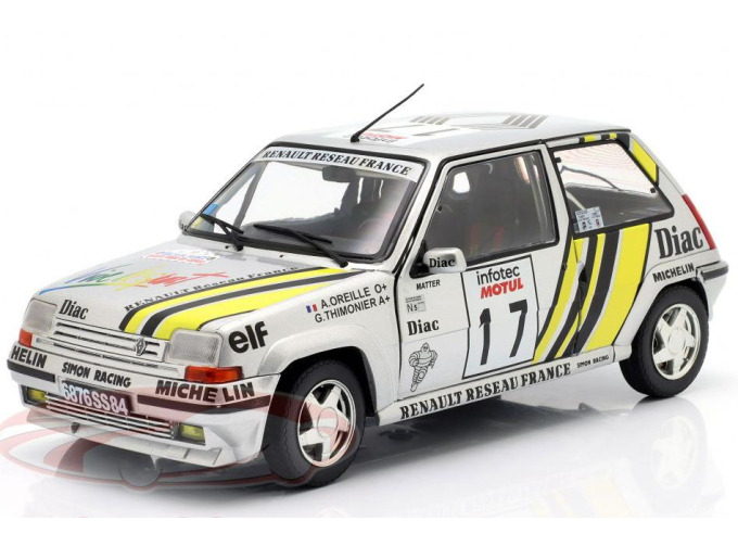 RENAULT R5 Supercinque Gt Turbo Team Simon Racing №17 Rally Tour De Corse (1989) Alain Oreille - Gilles Thimonier, Silver