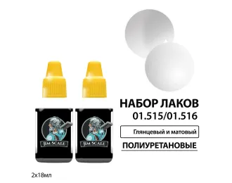 Набор полиуретановых лаков Jim Scale: матовый и глянцевый 2 цвета, 18 мл