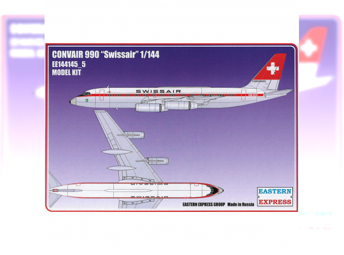 Сборная модель Авиалайнер CV990 SWISSAIR