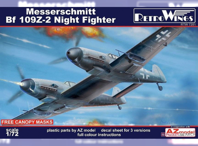 Сборная модель Самолет Messerschmitt Bf 109Z-2 Night Fighter