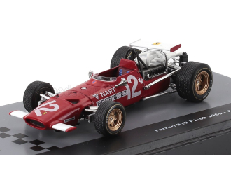 FERRARI F1 312 Team N.a.r.t. №12 Season (1969) Pedro Rodriguez - Con Vetrina - With Showcase, Red White