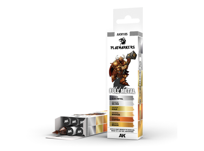 Набор акриловых маркеров PLAYMARKER - Металл / FULL METAL – PLAYMARKER SET