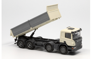 SCANIA P 8х4 самосвал с стальными бортами, слоновая кость/серебряный