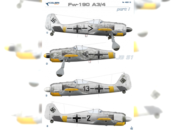 Декаль для Fw-190 A3 Jg 51 part I