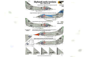 Декаль Skyhawk early versions - Douglas A4D-1, A4D-2, A-4B Skyhawk, 11 Markings