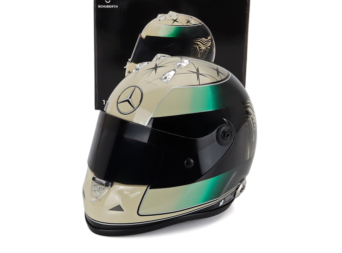 SCHUBERTH HELMET Mick Schumacher 2024 F1 Team Amg Petronas Motorsport N 47 (third Pilot), Gold Green Black