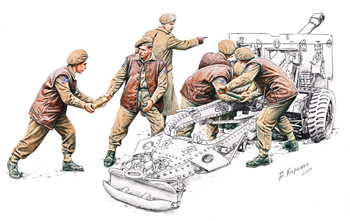 Сборная модель British 25pdr Gun Crew Set (WWII N.W.Europe)