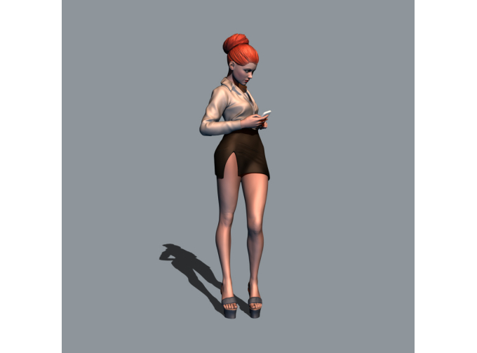 Фигура Секретарша у аппарата, окрашенная