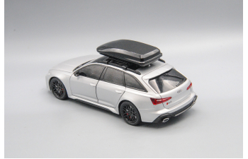 AUDI RS6 с багажным боксом, серебристый, 21 см