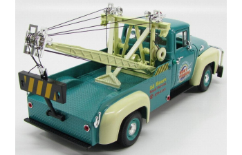 FORD F-100 Pick tow truck Breakdown Bob's towing road service (1956), green/cream