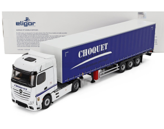 MERCEDES-BENZ Actros 5 1851 Truck Telonato Choquet Transports (2020), White Blue