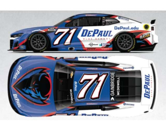 Chevrolet #71 Michael McDowell *DePaul University*, blue/white/red 2025