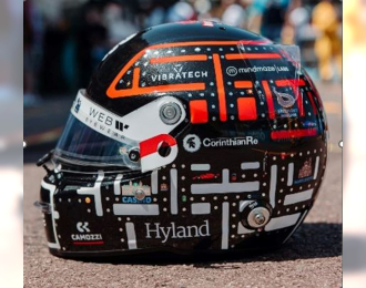 BELL HELMET F1 Casco Helmet Alfa Romeo C43 Team Stake N77 Monaco Gp (2023) Valtteri Bottas, Black White Orange