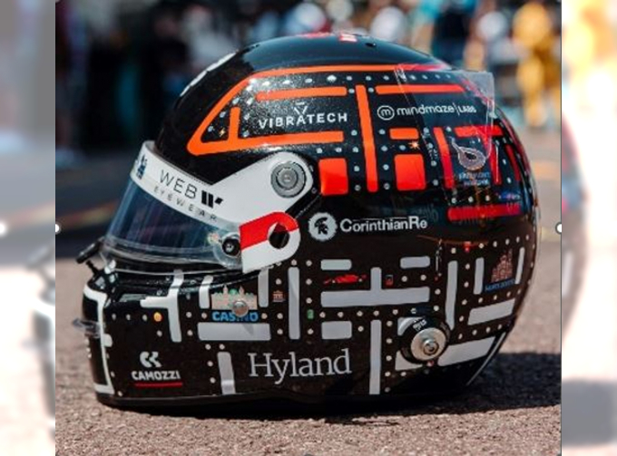 BELL HELMET F1 Casco Helmet Alfa Romeo C43 Team Stake N77 Monaco Gp (2023) Valtteri Bottas, Black White Orange