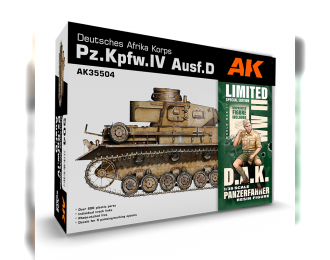 Сборная модель Танк Pz.Kpfw.IV Ausf.D Afrika Korps + фигура танкиста DAK Panzerfahrer