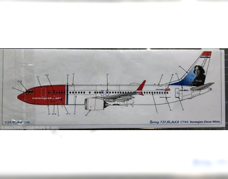 Декаль на самолет Boeing 737-8 MAX Norwegian (Maria Zambrano)