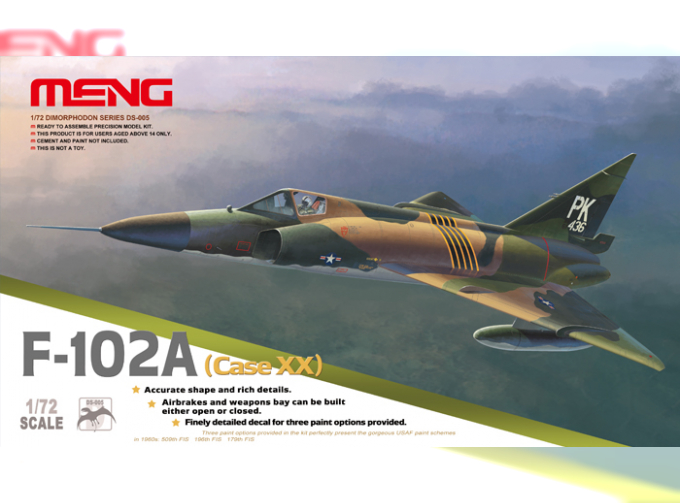 Сборная модель Самолет F-102A Delta Dagger Deucew Case X