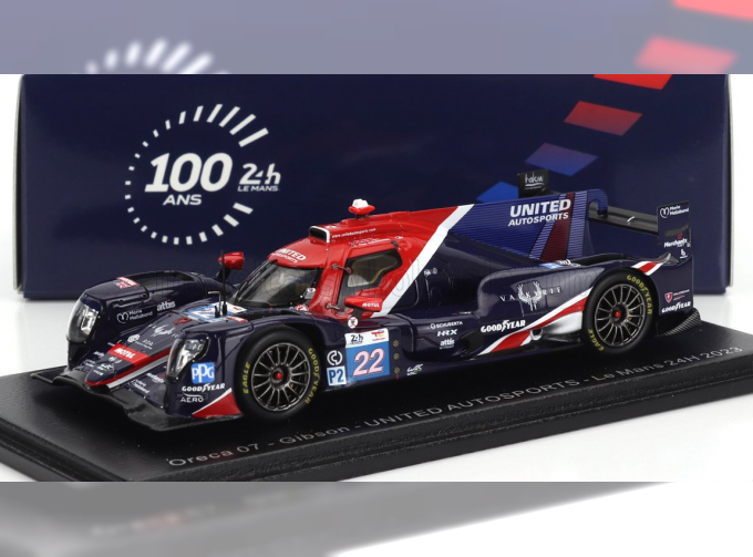 ORECA 07 Gibson Gk428 4.2l V8 Team United Autosports №22 24h Le Mans (2023) F.Albuquerque - P.Hanson - F.Lubin, Blue Red