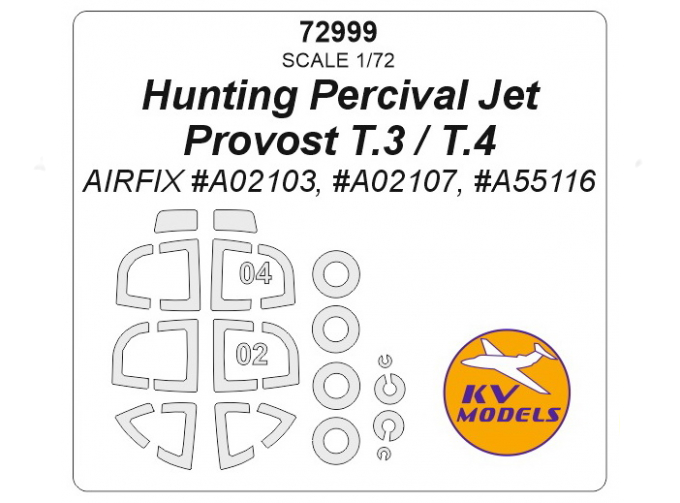 Маска окрасочная Hunting Percival Jet Provost T.3 / T.4 (AIRFIX #A02103, #A02107, #A55116)