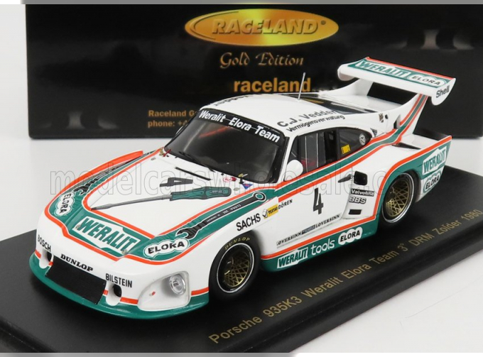 PORSCHE 935k Team Werailt Elora №4 3rd Drm Zolder (1980) E.Doren, White Green Orange