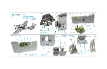 3D Декаль интерьера кабины TBM-3 Avenger (HobbyBoss)