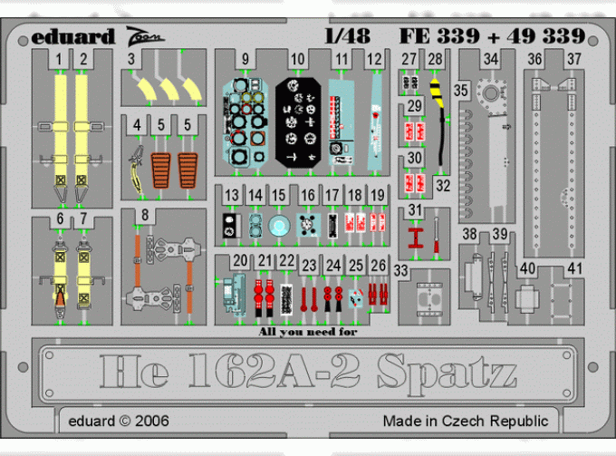 Цветное фототравление для He 162A-2 Spatz