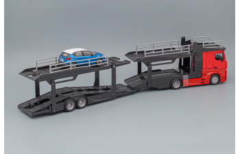 MERCEDES-BENZ Actros Multicar Carrier with Renault Captur, red / blue