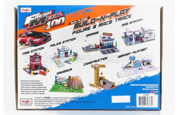 ACCESSORIES Diorama - Set Build Race Track With Car, Orange Grey