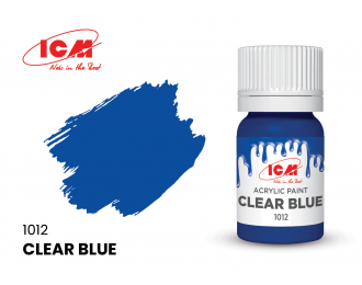 Краска акриловая 12 мл, Ясный синий (Clear Blue)