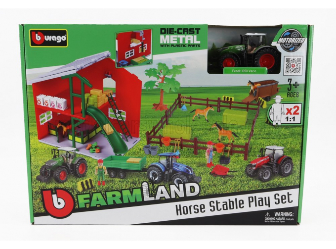 FENDT Set Farm Horse Stable Play Vario 1050 Tractor (2016), Green