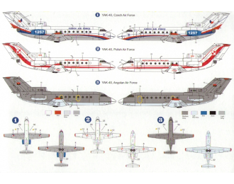 Сборная модель Самолет Яковлев Як-40 Military CZAF, PL, Angola