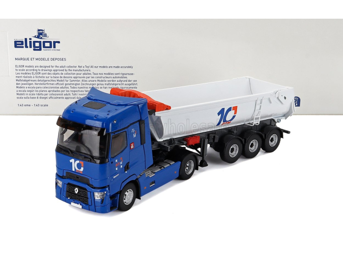 RENAULT T-line High Truck Cassone Ribaltabile Dtm Transports (2021), Blue White